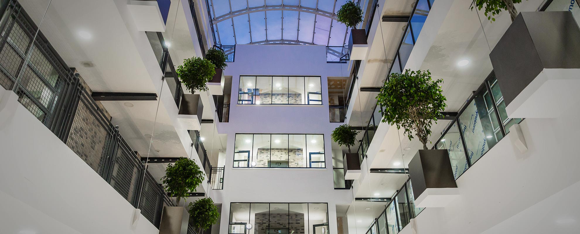 Large commercial atrium utilising our commercial aluminium windows
