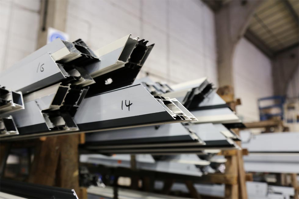 Aluminium profiles used to manufacture our window and door systems that are recyclable